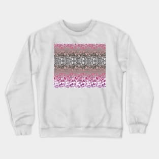 Pink and Gray Floral Pattern Crewneck Sweatshirt